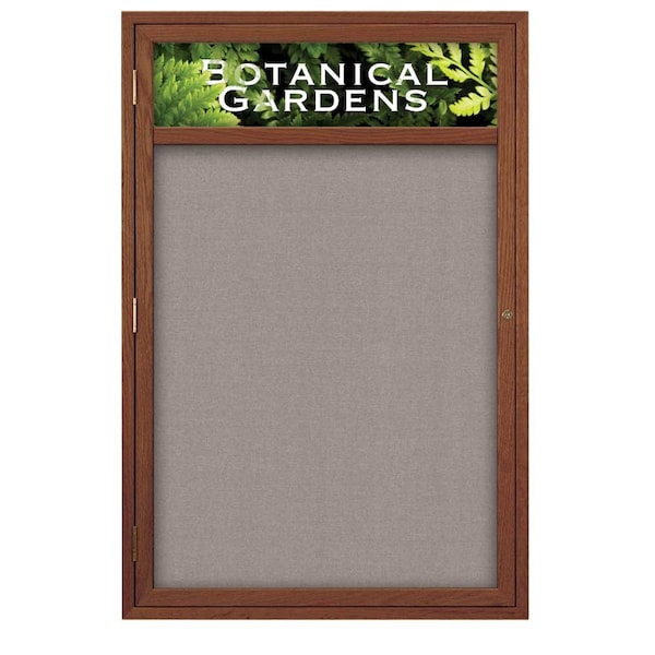 Sliding Glass Door Radius Letterboard, 96"x48", Black/Burgundy Vinyl